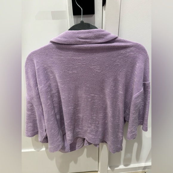 NIA Large Purple Terry Button Down Top. ๐ - Picture 3 of 5